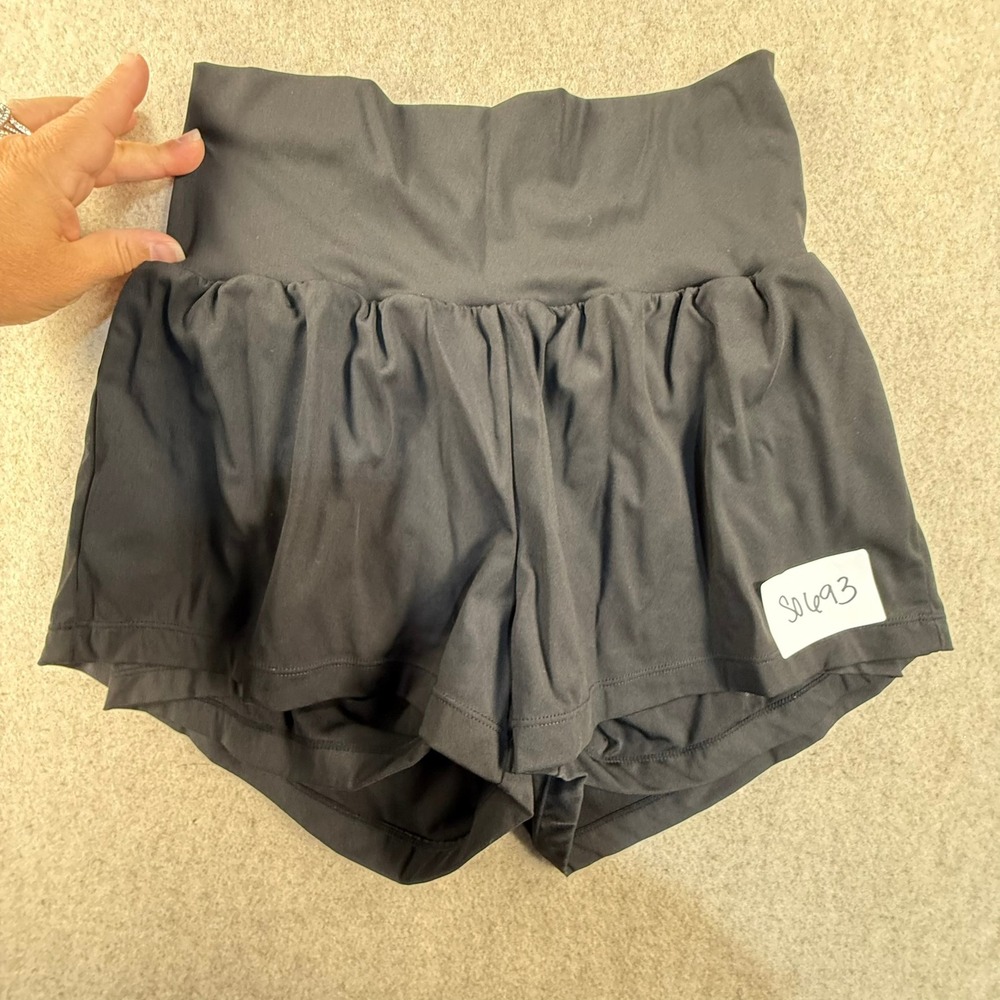 Halara Black High Waisted Ruffle Active Shorts Skort Medium Athletic Tennis Gym